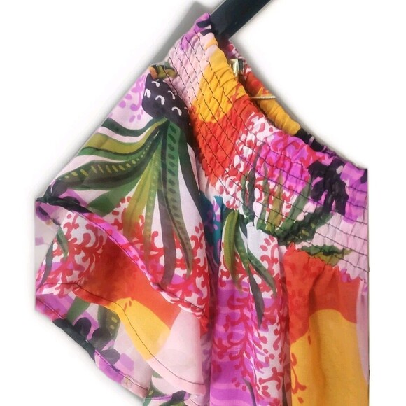 Ashley Stewart Open Hi Low Duster Women 18/20 Pink Floral Print  Button NWT - Picture 2 of 10